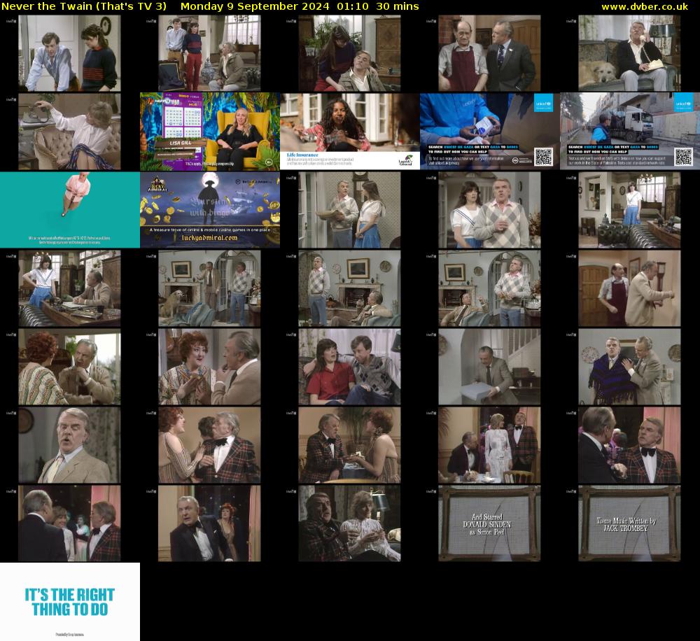 Never the Twain (That's TV 3) Monday 9 September 2024 01:10 - 01:40