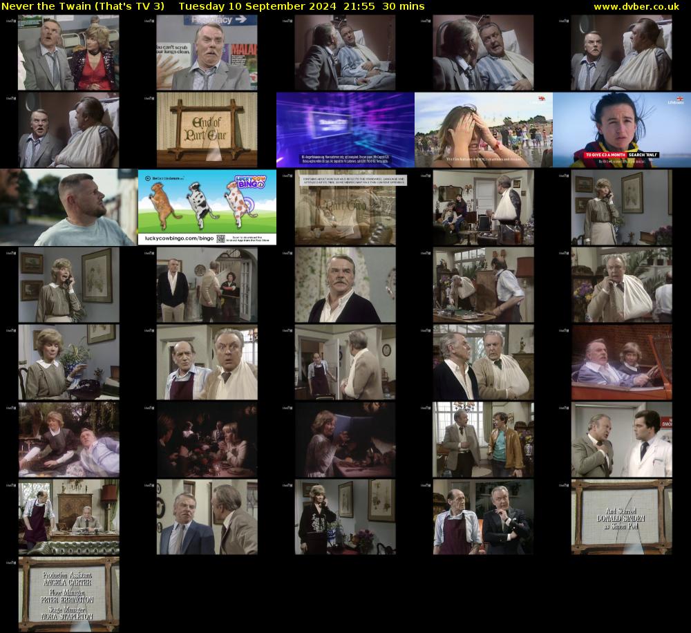 Never the Twain (That's TV 3) Tuesday 10 September 2024 21:55 - 22:25