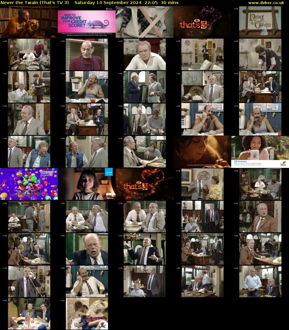 Never the Twain (That's TV 3) Saturday 14 September 2024 22:05 - 22:35