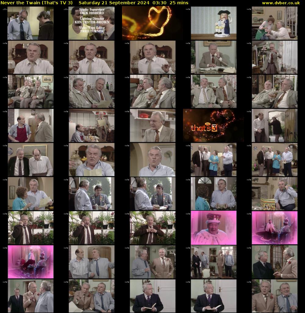 Never the Twain (That's TV 3) Saturday 21 September 2024 03:30 - 03:55