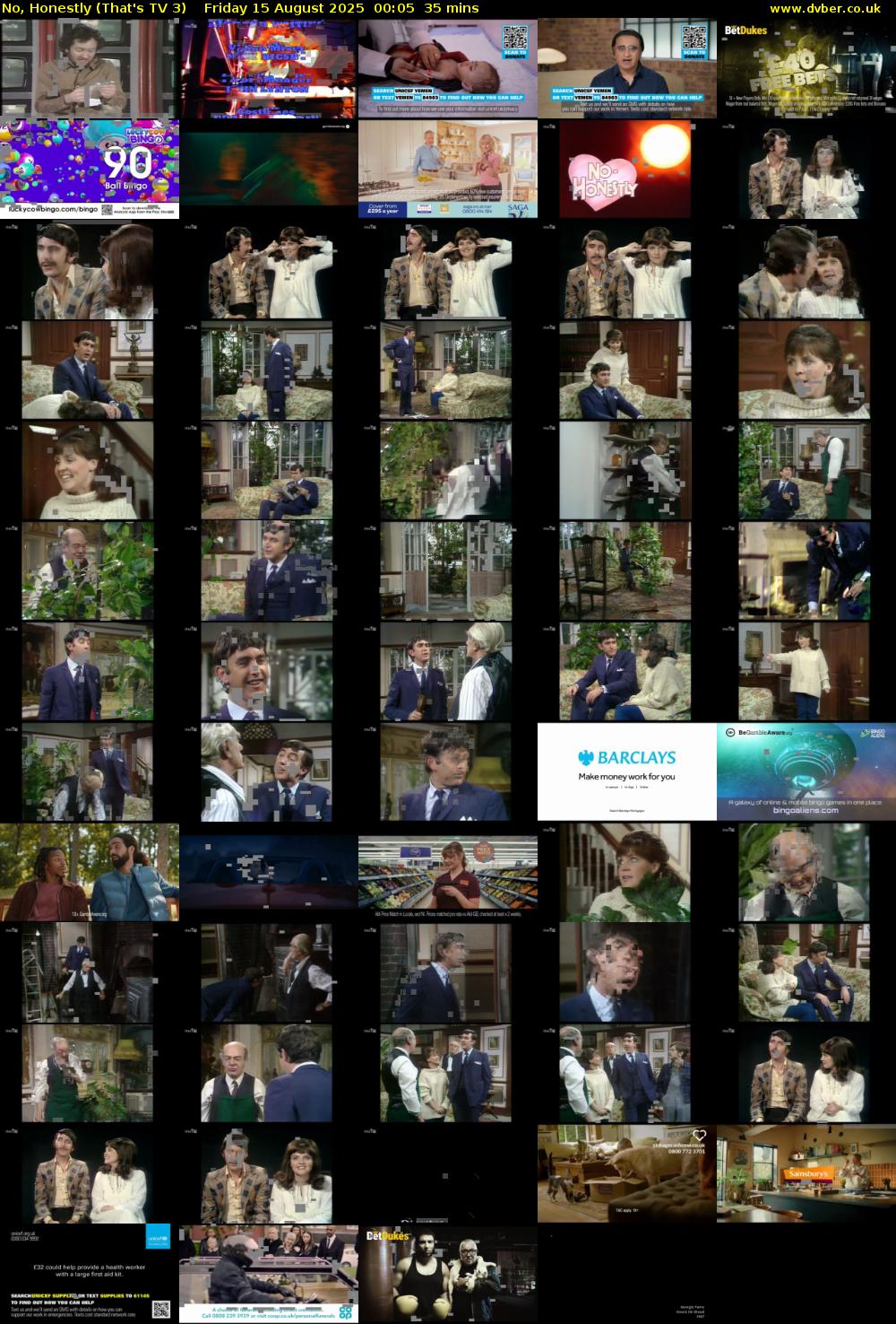 No, Honestly (That's TV 3) Friday 15 August 2025 00:05 - 00:40