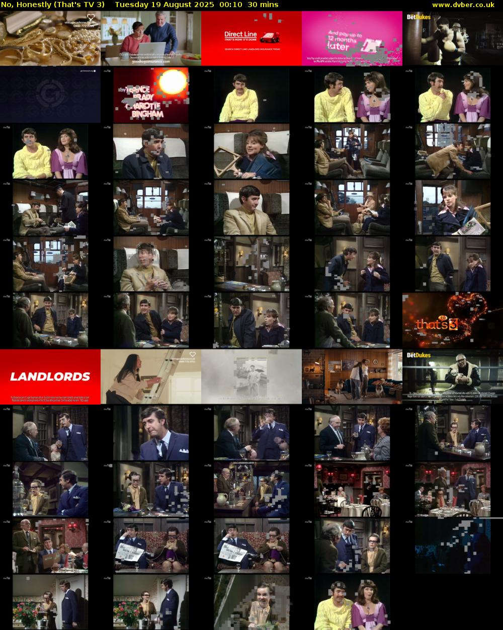 No, Honestly (That's TV 3) Tuesday 19 August 2025 00:10 - 00:40