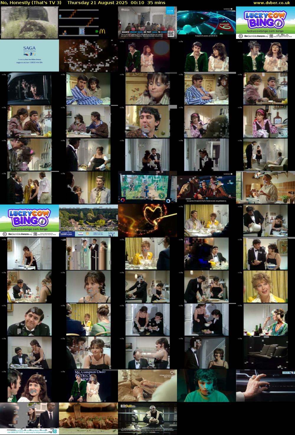 No, Honestly (That's TV 3) Thursday 21 August 2025 00:10 - 00:45