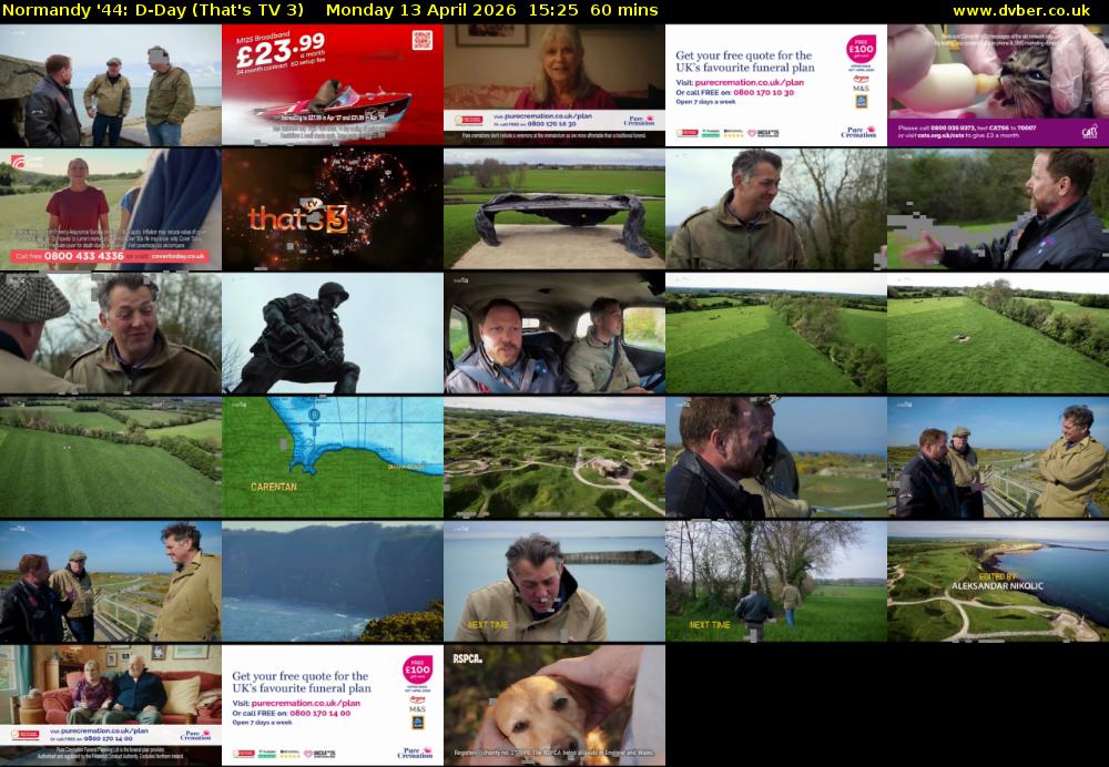 Normandy '44: D-Day (That's TV 3) Monday 13 April 2026 15:25 - 16:25