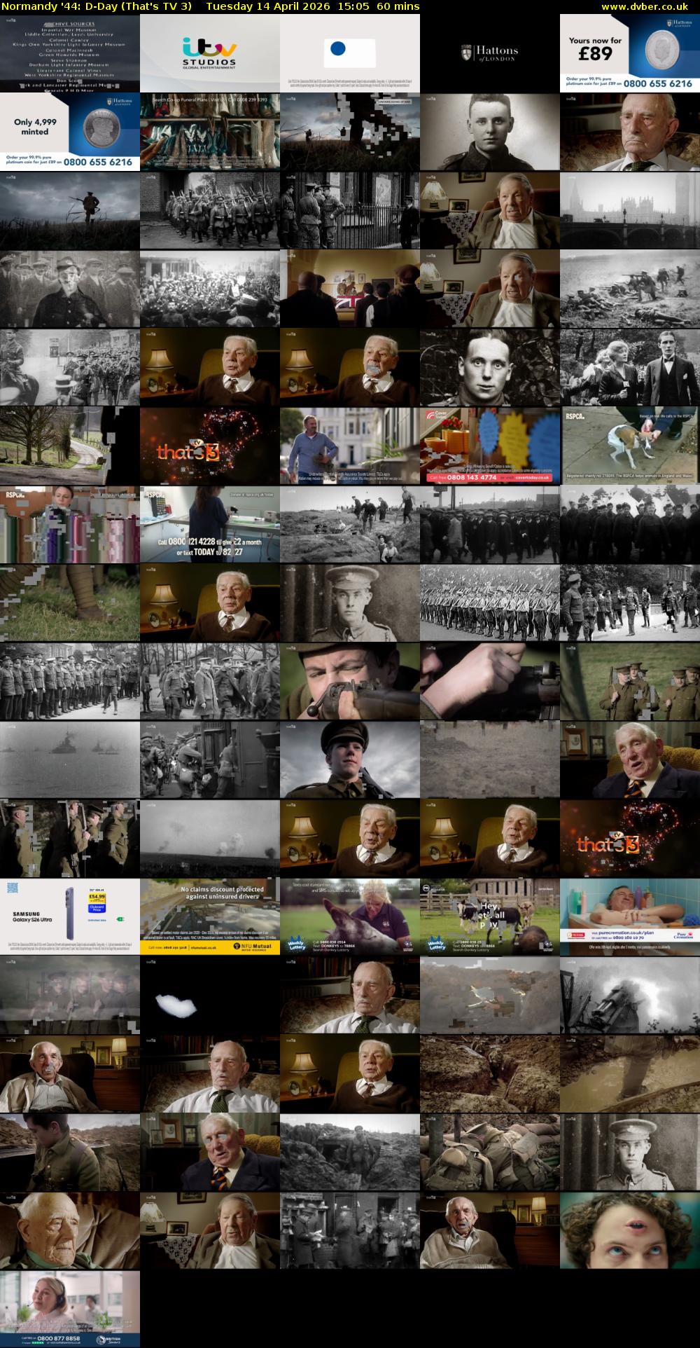 Normandy '44: D-Day (That's TV 3) Tuesday 14 April 2026 15:05 - 16:05