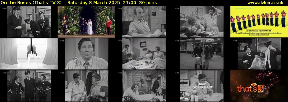 On The Buses (That's TV 3) Saturday 8 March 2025 21:00 - 21:30