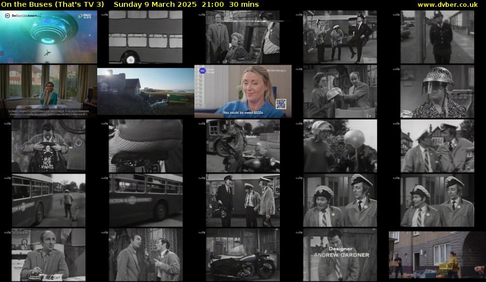 On The Buses (That's TV 3) Sunday 9 March 2025 21:00 - 21:30