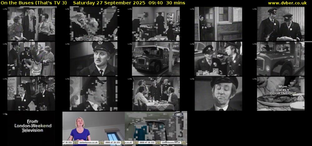 On The Buses (That's TV 3) Saturday 27 September 2025 09:40 - 10:10