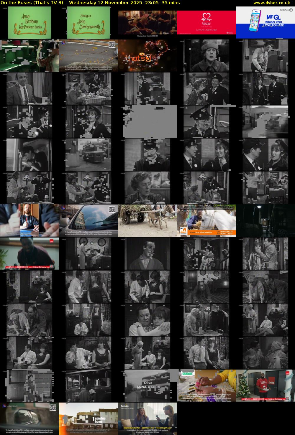 On The Buses (That's TV 3) Wednesday 12 November 2025 23:05 - 23:40