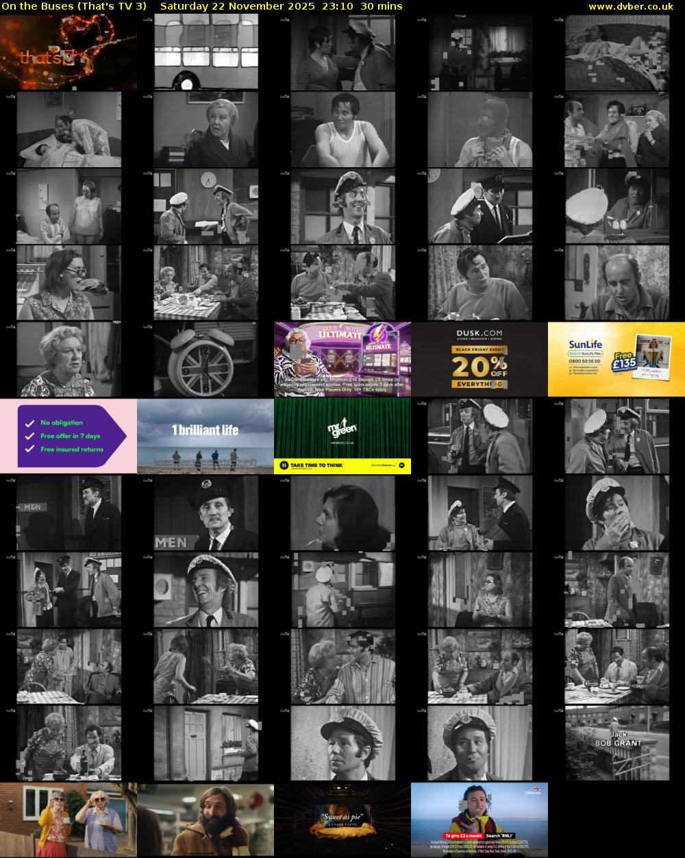 On The Buses (That's TV 3) Saturday 22 November 2025 23:10 - 23:40