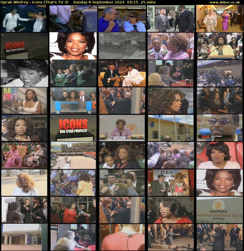 Oprah Winfrey - Icons (That's TV 3) Sunday 8 September 2024 04:15 - 04:40