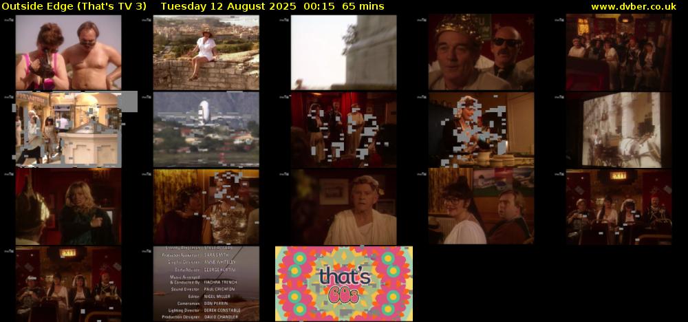 Outside Edge (That's TV 3) Tuesday 12 August 2025 00:15 - 01:20