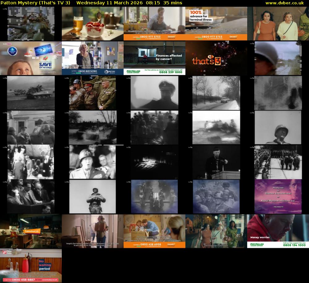 Patton Mystery (That's TV 3) Wednesday 11 March 2026 08:15 - 08:50