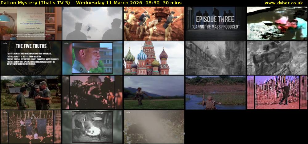 Patton Mystery (That's TV 3) Wednesday 11 March 2026 08:30 - 09:00