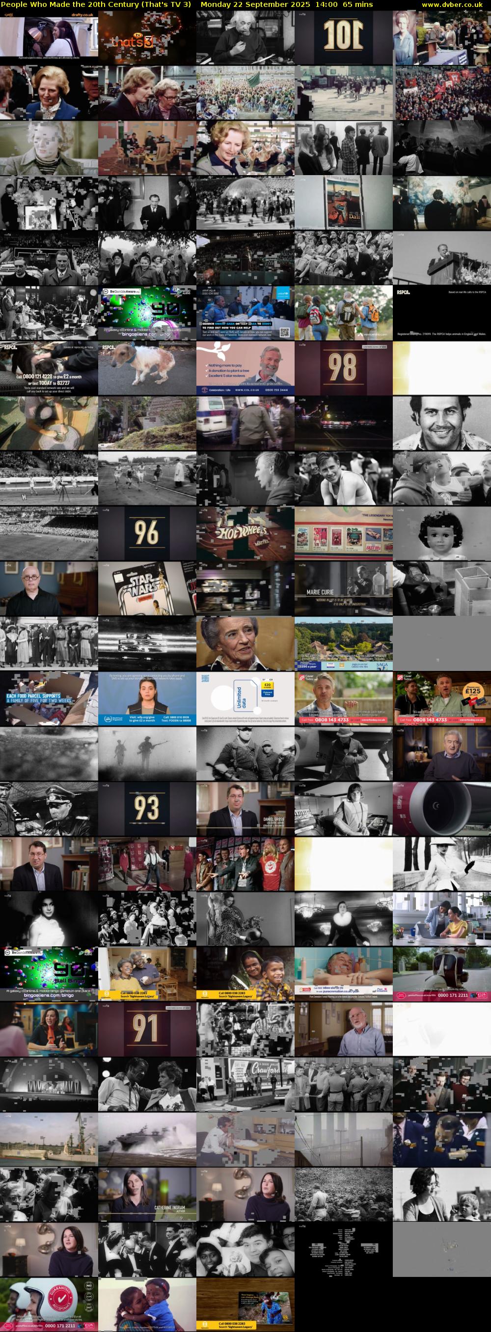 People Who Made the 20th Century (That's TV 3) Monday 22 September 2025 14:00 - 15:05