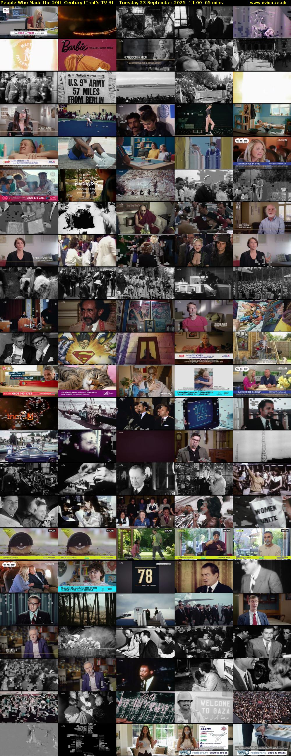 People Who Made the 20th Century (That's TV 3) Tuesday 23 September 2025 14:00 - 15:05