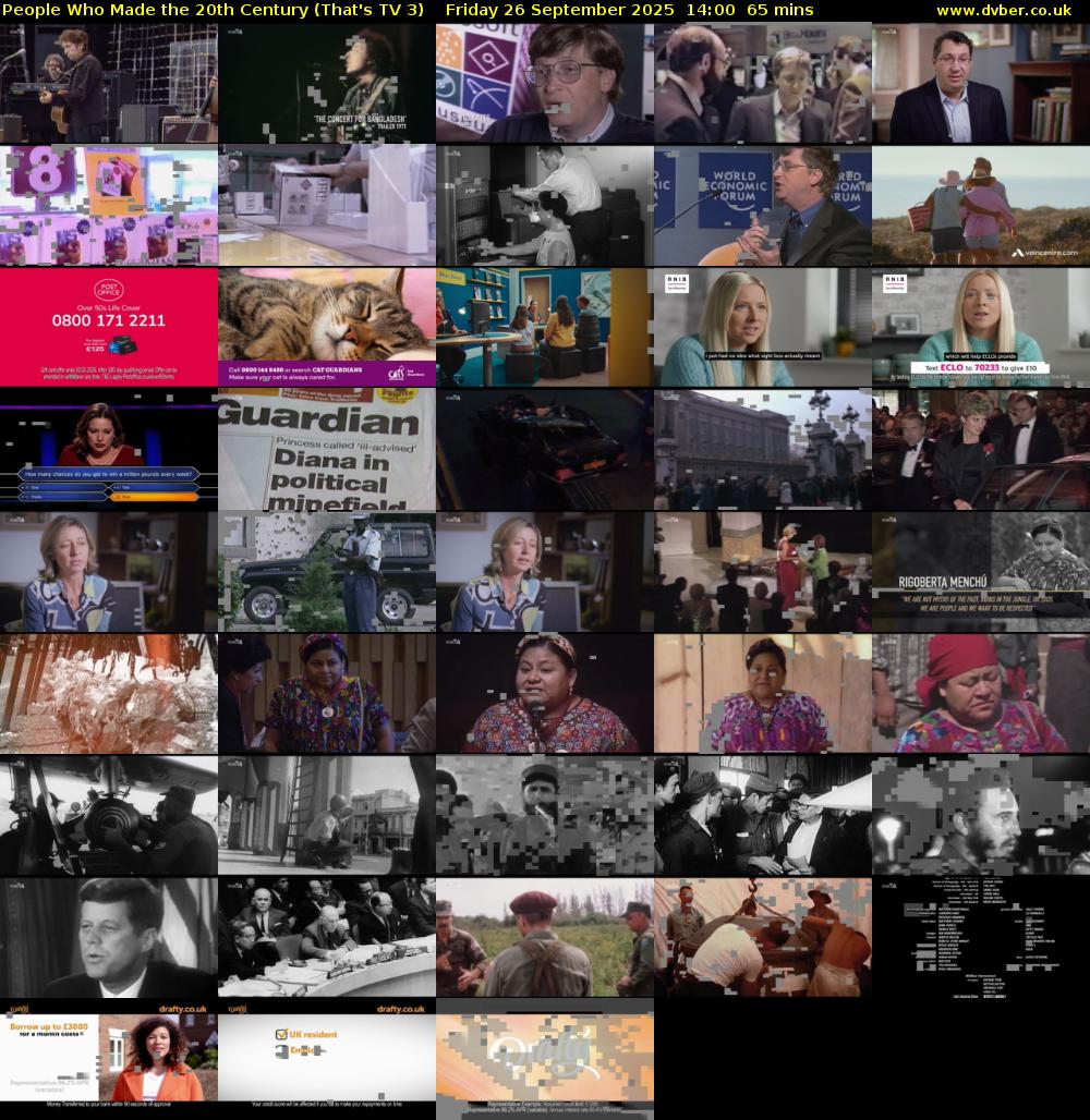 People Who Made the 20th Century (That's TV 3) Friday 26 September 2025 14:00 - 15:05