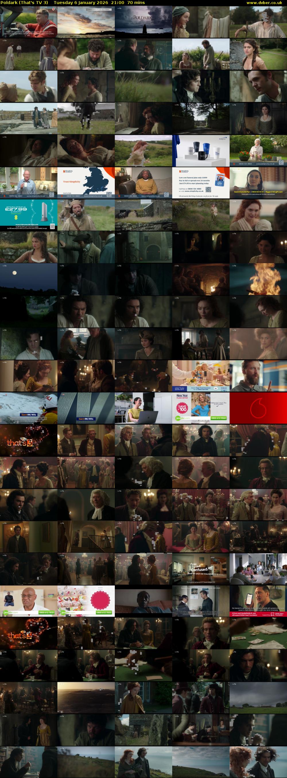 Poldark (That's TV 3) Tuesday 6 January 2026 21:00 - 22:10