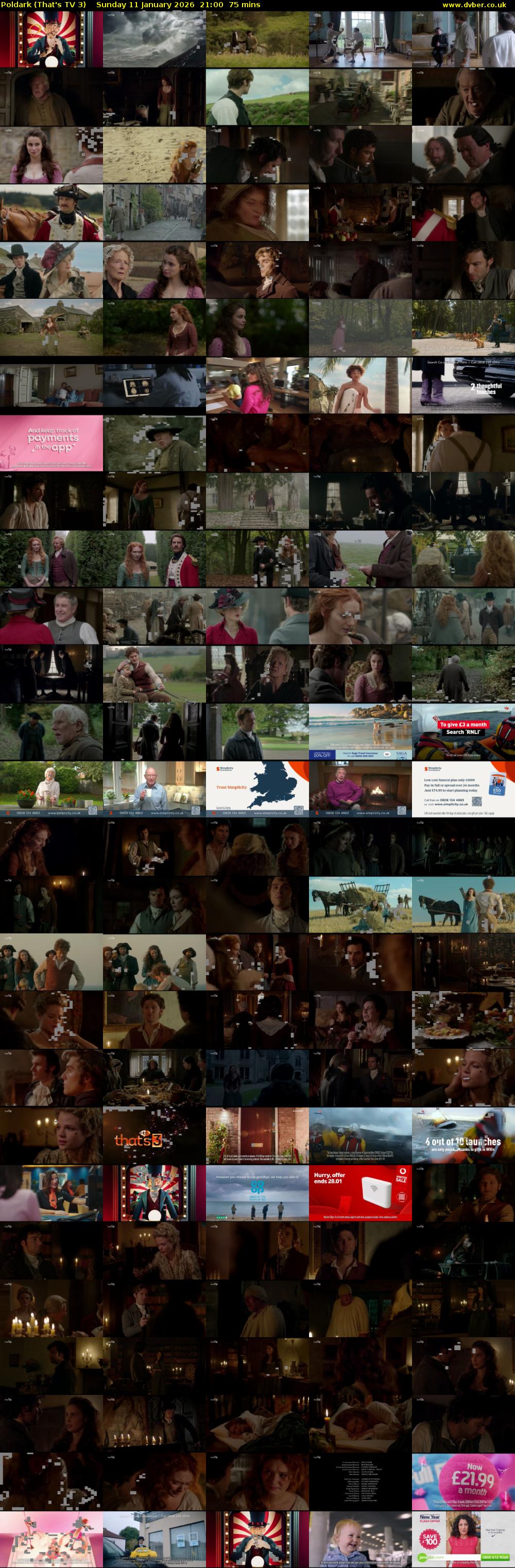 Poldark (That's TV 3) Sunday 11 January 2026 21:00 - 22:15