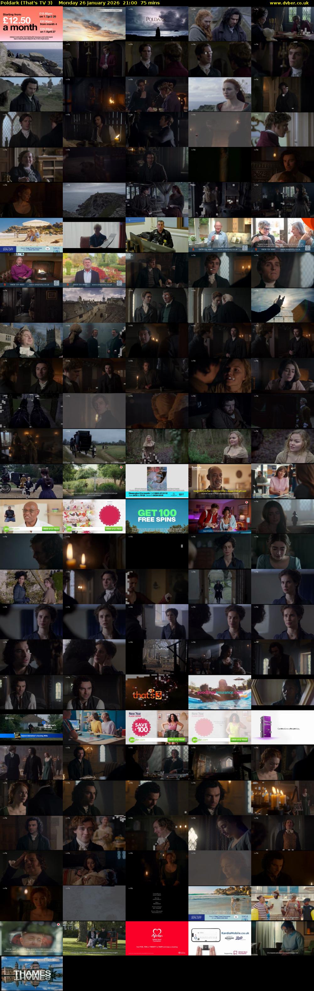 Poldark (That's TV 3) Monday 26 January 2026 21:00 - 22:15