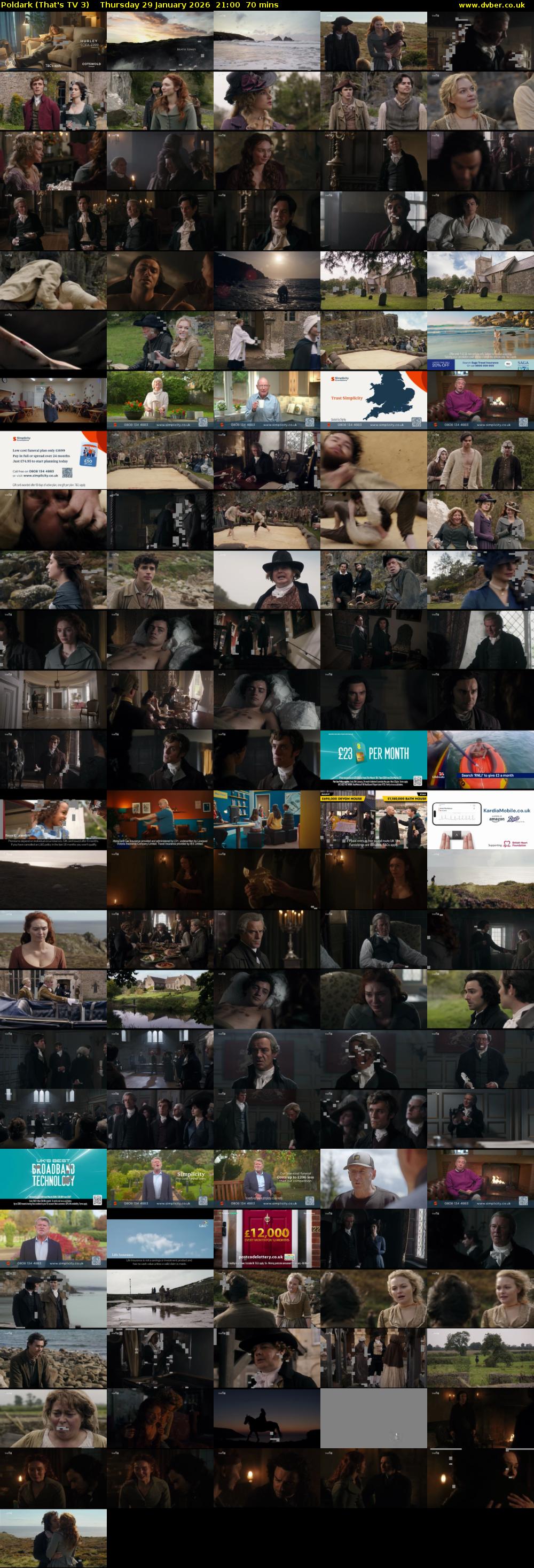 Poldark (That's TV 3) Thursday 29 January 2026 21:00 - 22:10