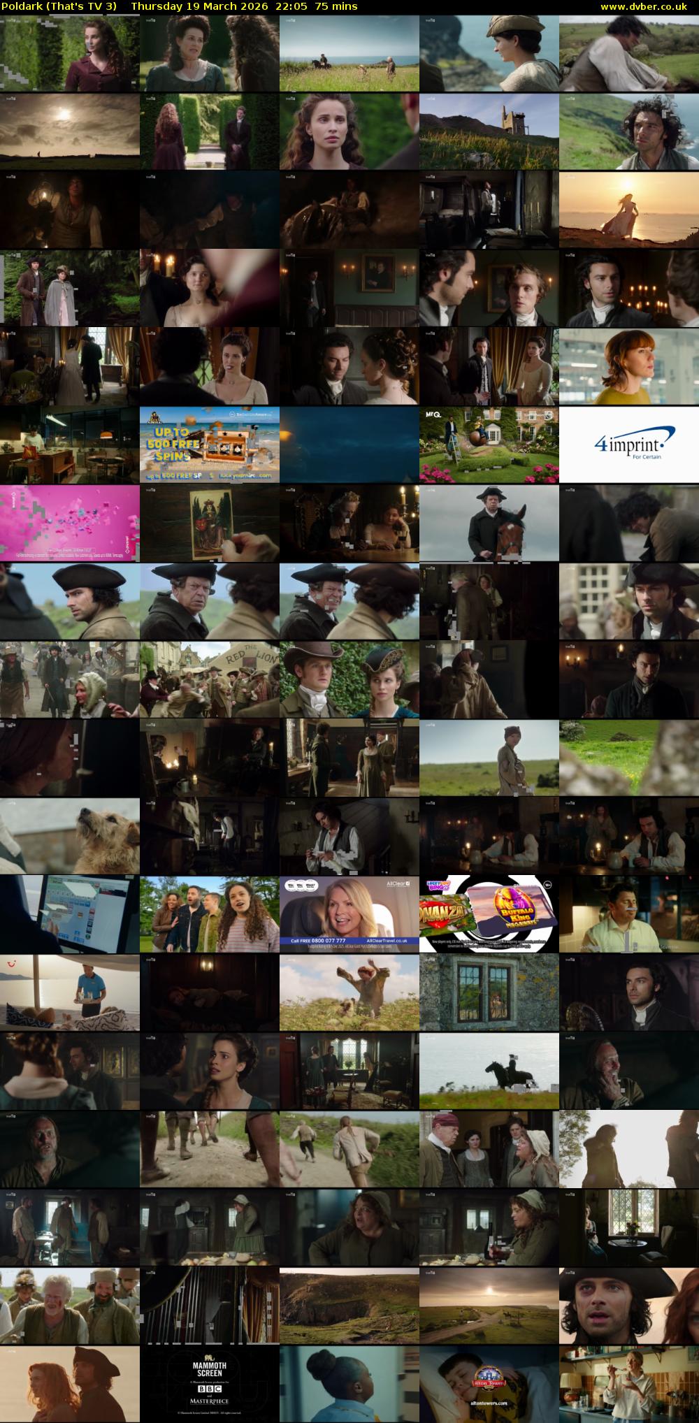 Poldark (That's TV 3) Thursday 19 March 2026 22:05 - 23:20