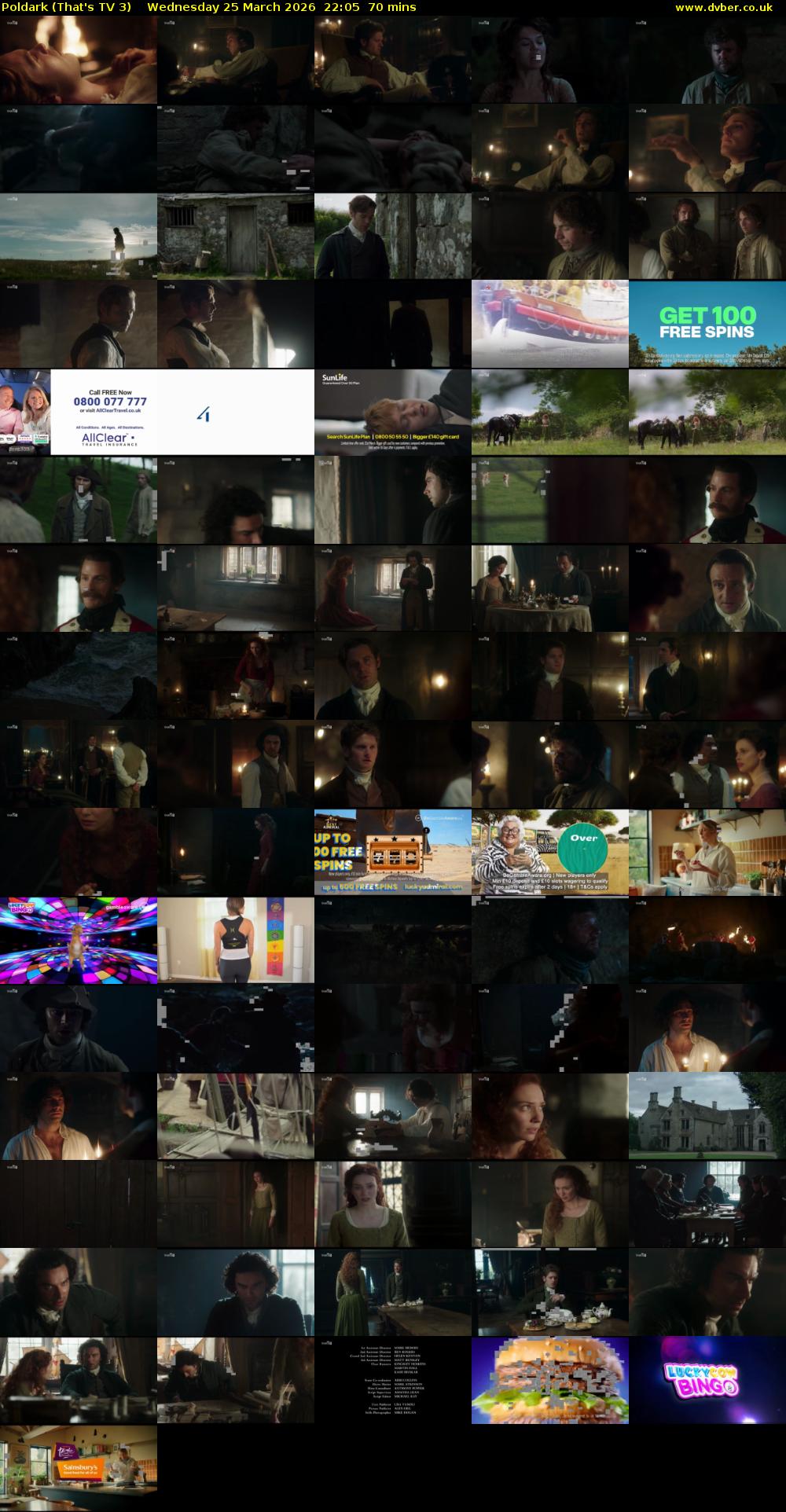 Poldark (That's TV 3) Wednesday 25 March 2026 22:05 - 23:15