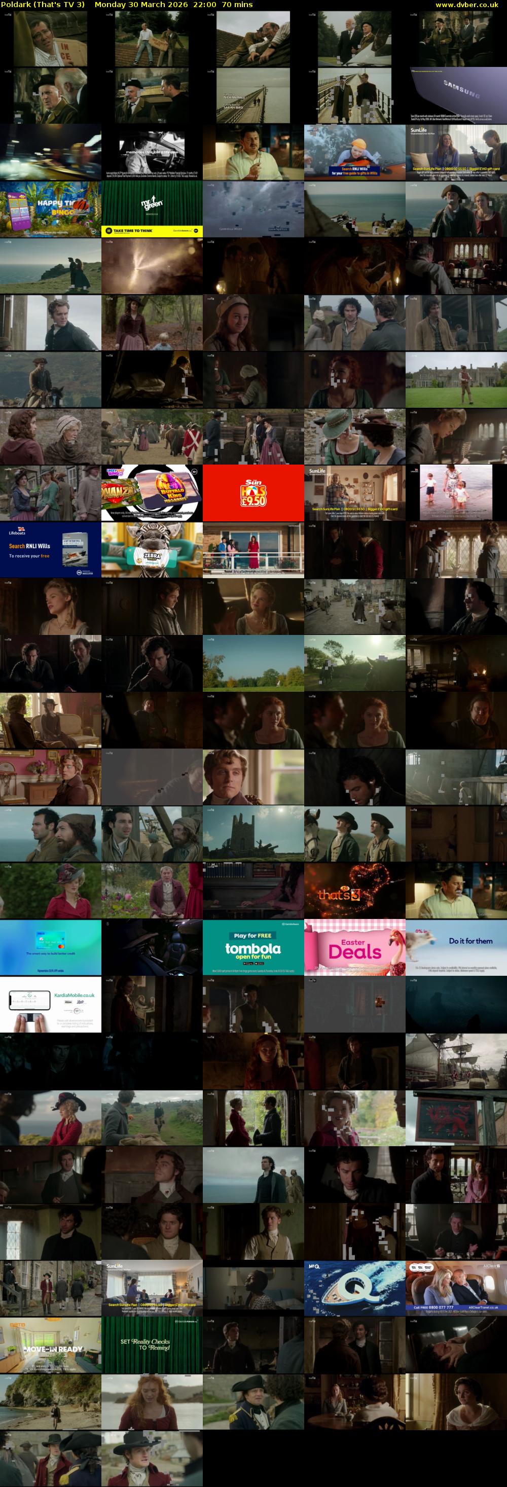 Poldark (That's TV 3) Monday 30 March 2026 22:00 - 23:10