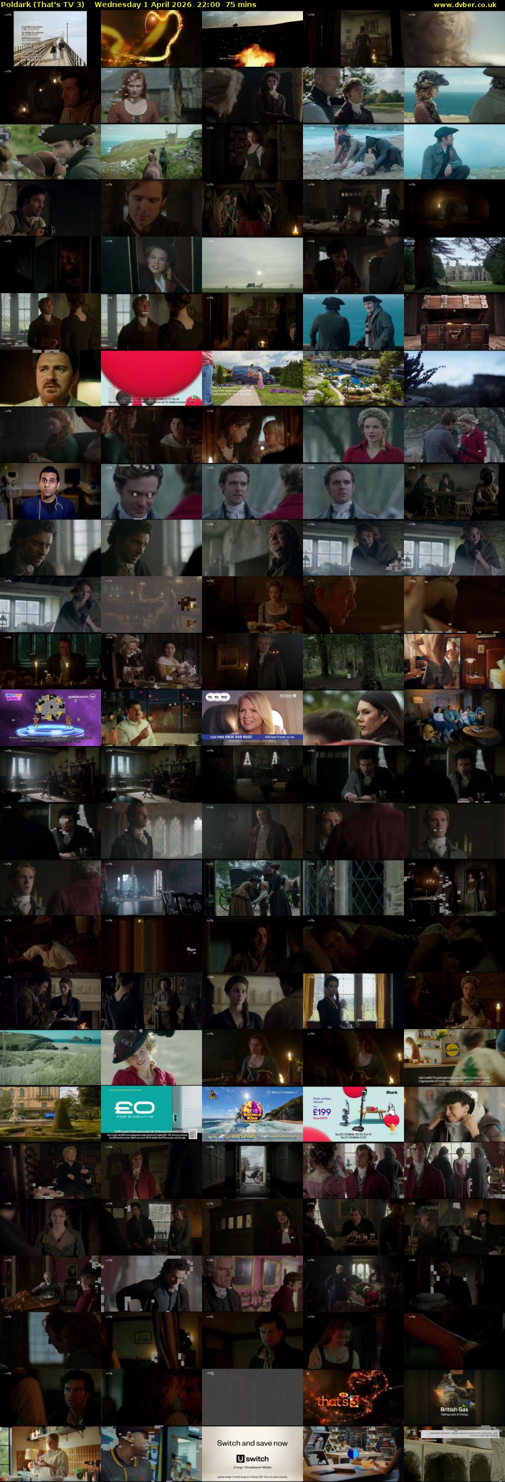 Poldark (That's TV 3) Wednesday 1 April 2026 22:00 - 23:15