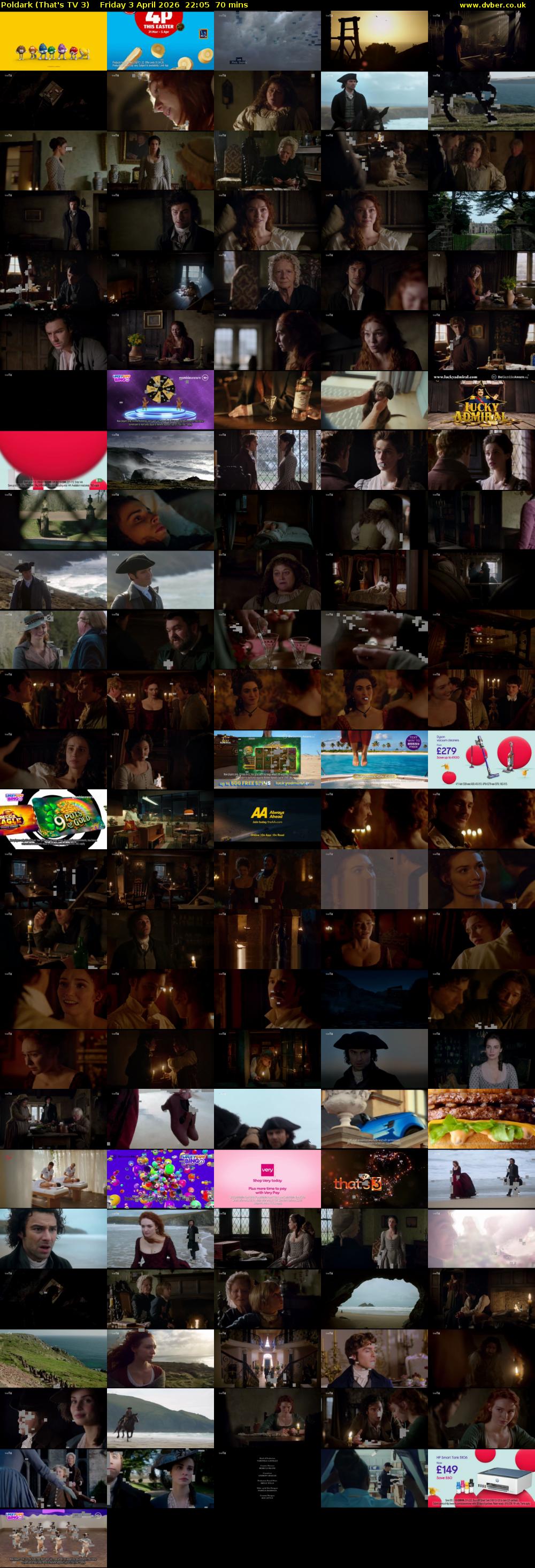 Poldark (That's TV 3) Friday 3 April 2026 22:05 - 23:15