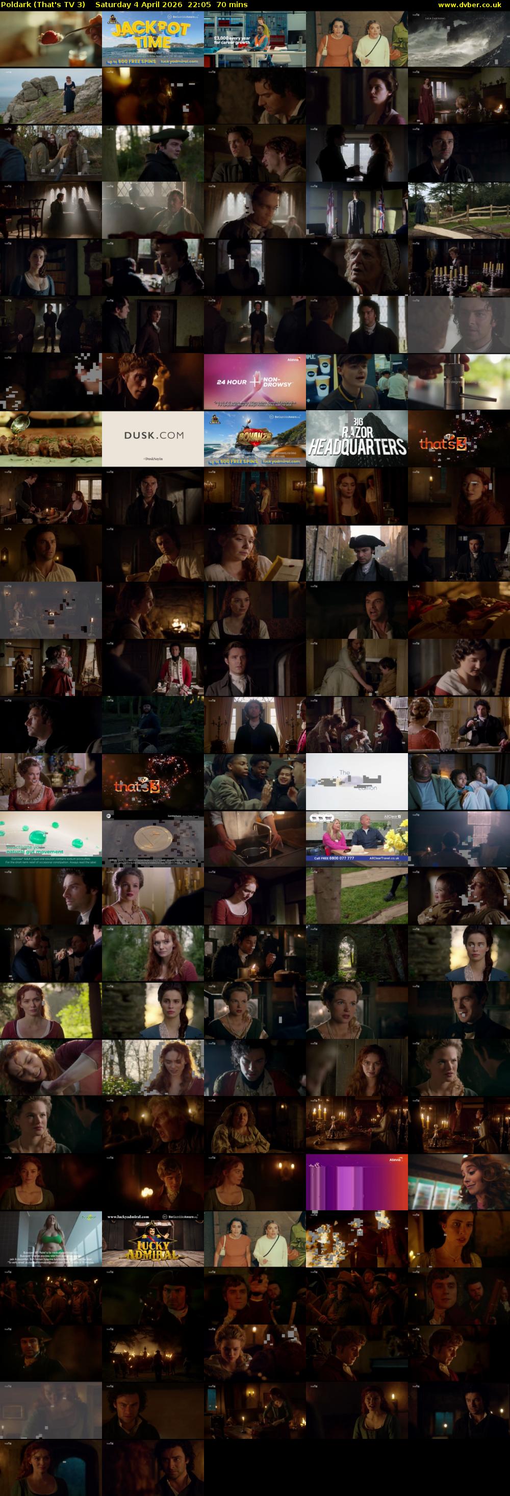 Poldark (That's TV 3) Saturday 4 April 2026 22:05 - 23:15