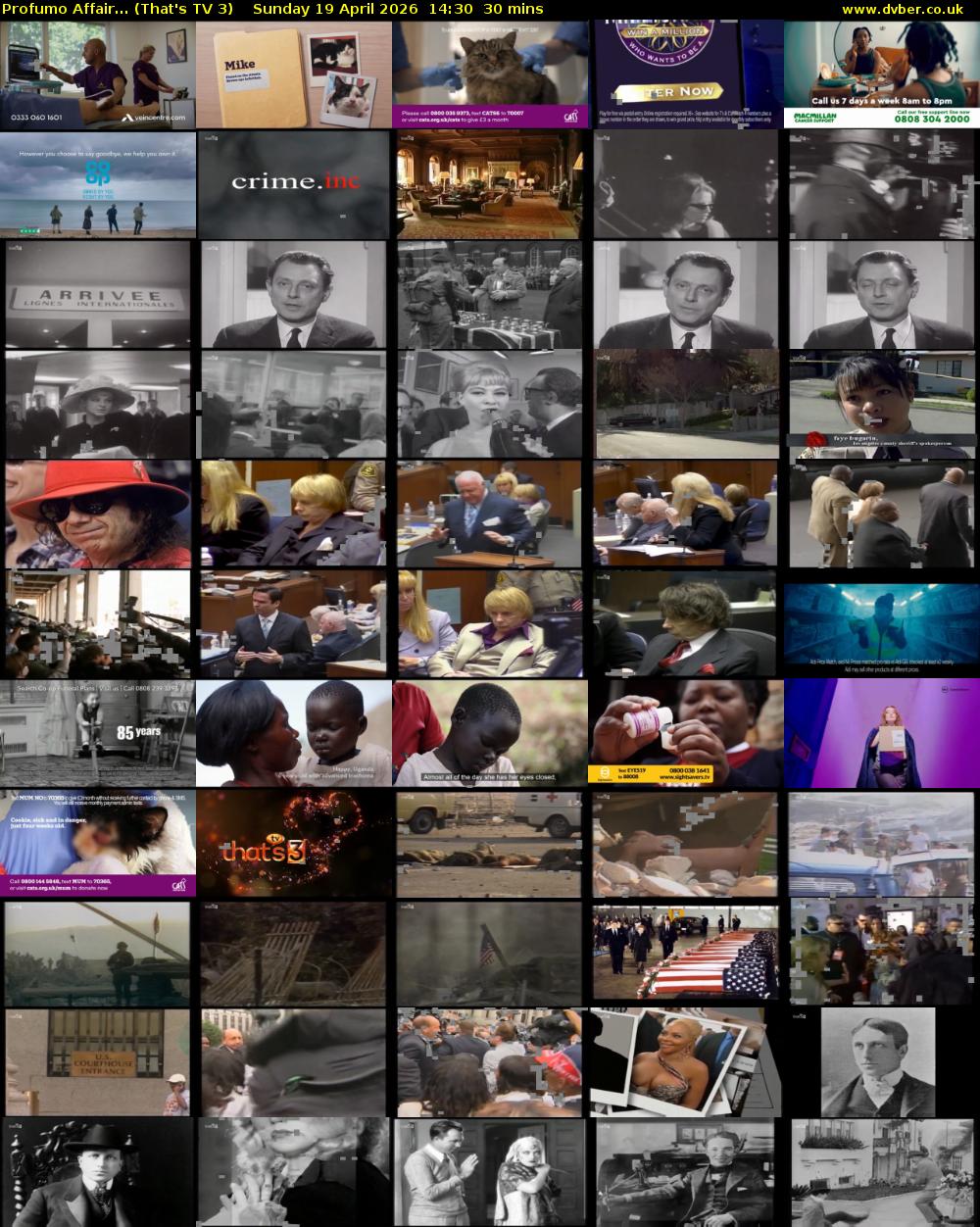 Profumo Affair... (That's TV 3) Sunday 19 April 2026 14:30 - 15:00