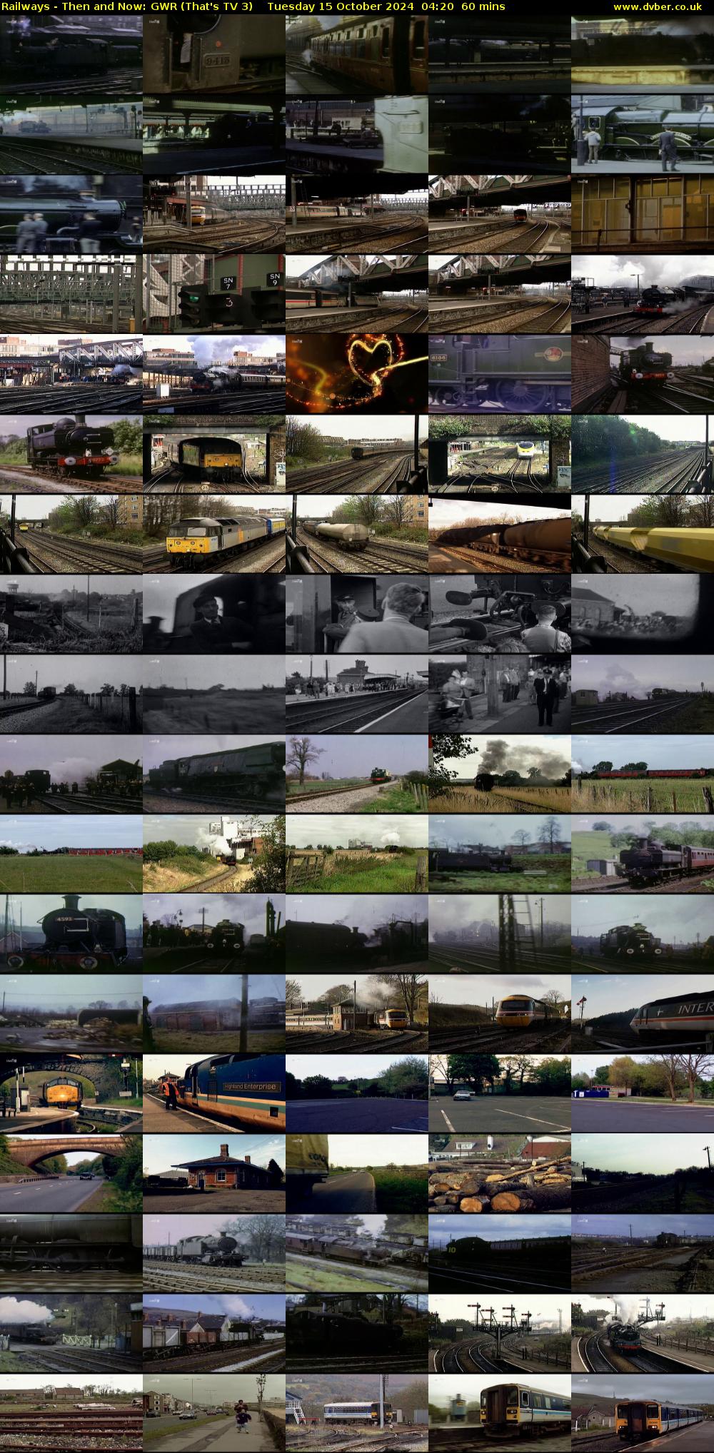 Railways - Then and Now: GWR (That's TV 3) Tuesday 15 October 2024 04:20 - 05:20