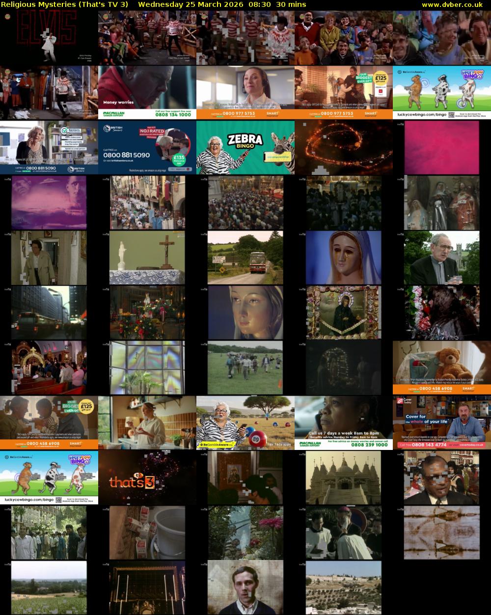 Religious Mysteries (That's TV 3) Wednesday 25 March 2026 08:30 - 09:00