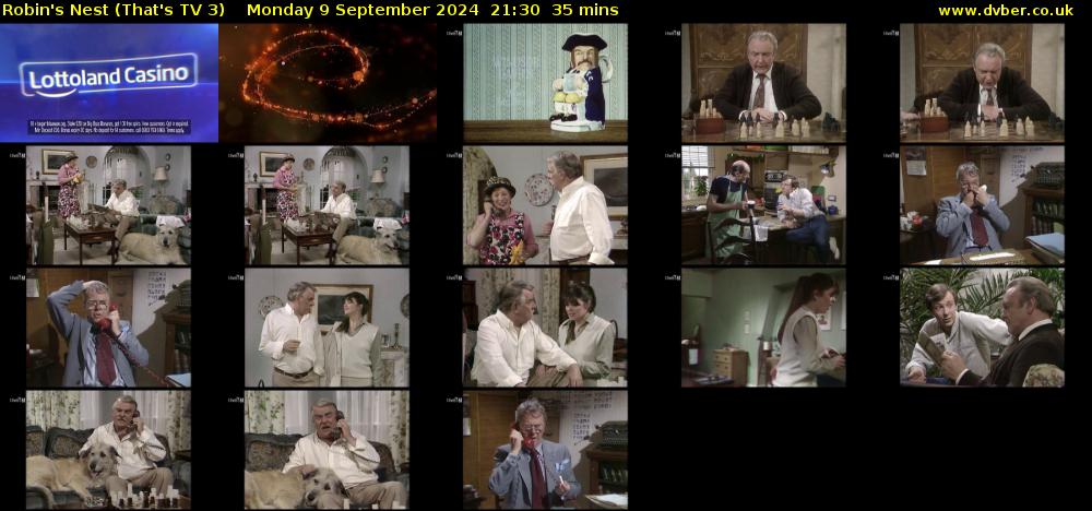Robin's Nest (That's TV 3) Monday 9 September 2024 21:30 - 22:05