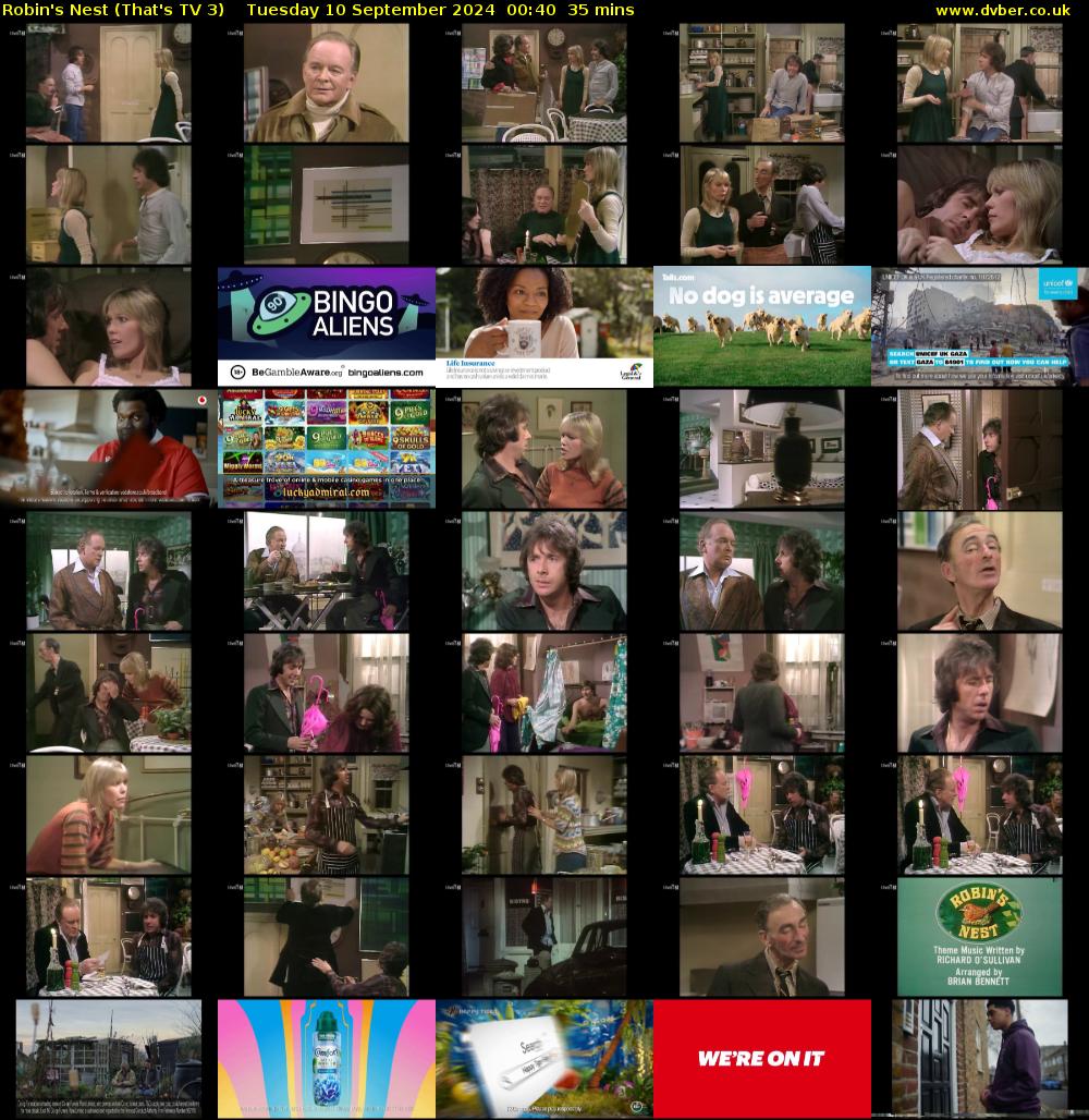 Robin's Nest (That's TV 3) Tuesday 10 September 2024 00:40 - 01:15