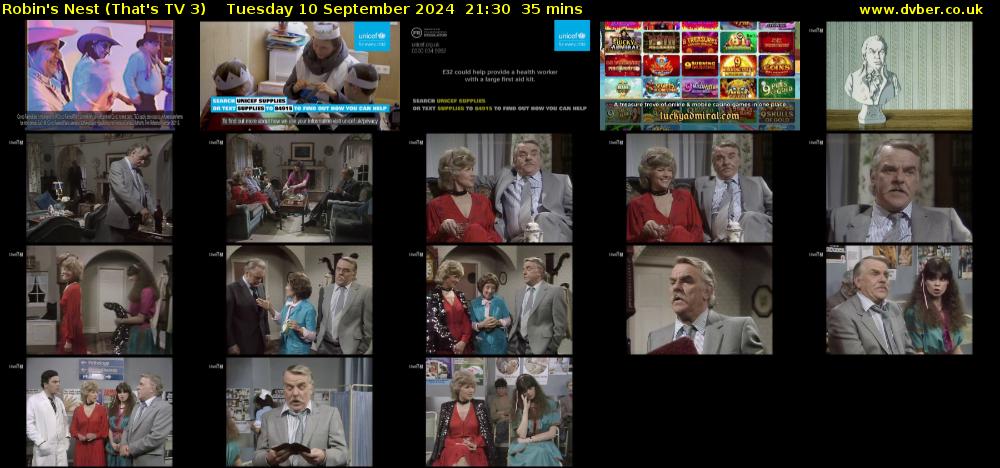 Robin's Nest (That's TV 3) Tuesday 10 September 2024 21:30 - 22:05