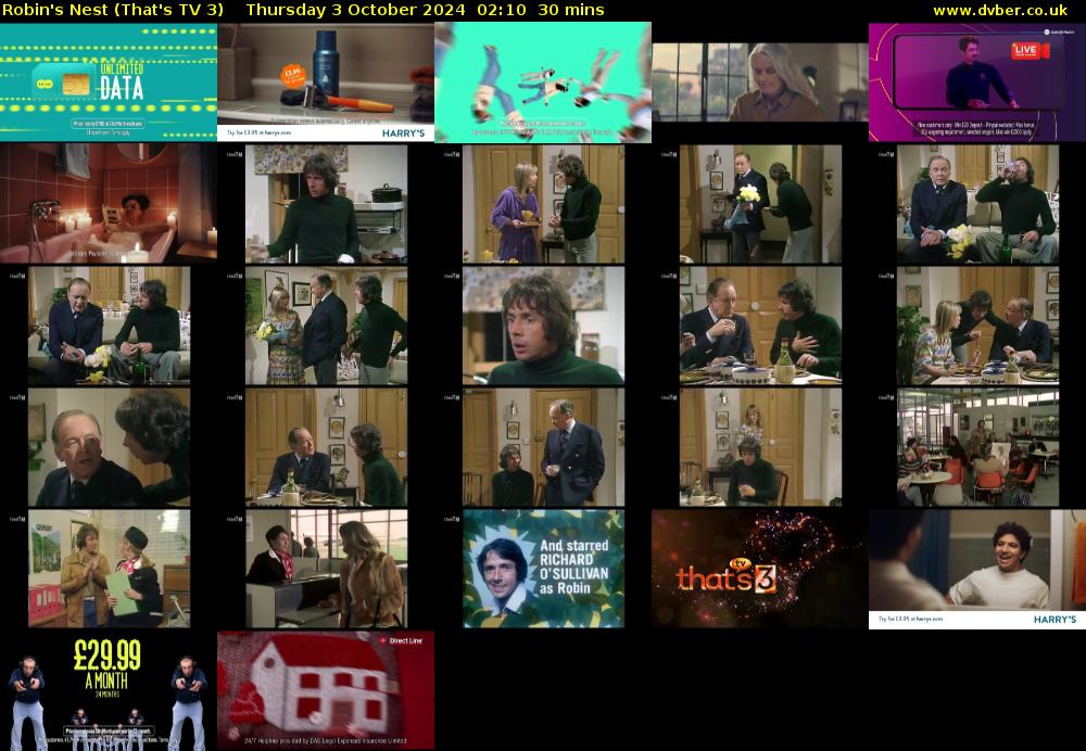 Robin's Nest (That's TV 3) Thursday 3 October 2024 02:10 - 02:40