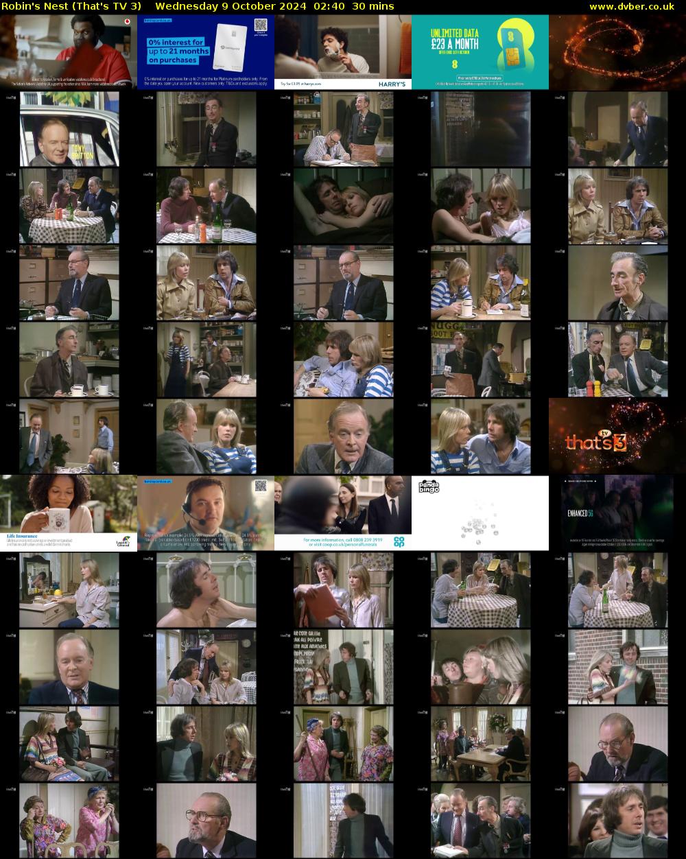 Robin's Nest (That's TV 3) Wednesday 9 October 2024 02:40 - 03:10