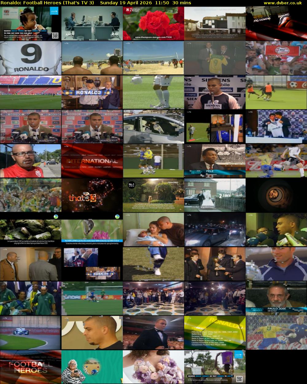 Ronaldo: Football Heroes (That's TV 3) Sunday 19 April 2026 11:50 - 12:20