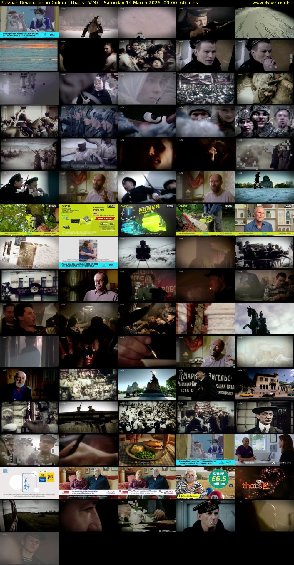 Russian Revolution in Colour (That's TV 3) Saturday 14 March 2026 09:00 - 10:00