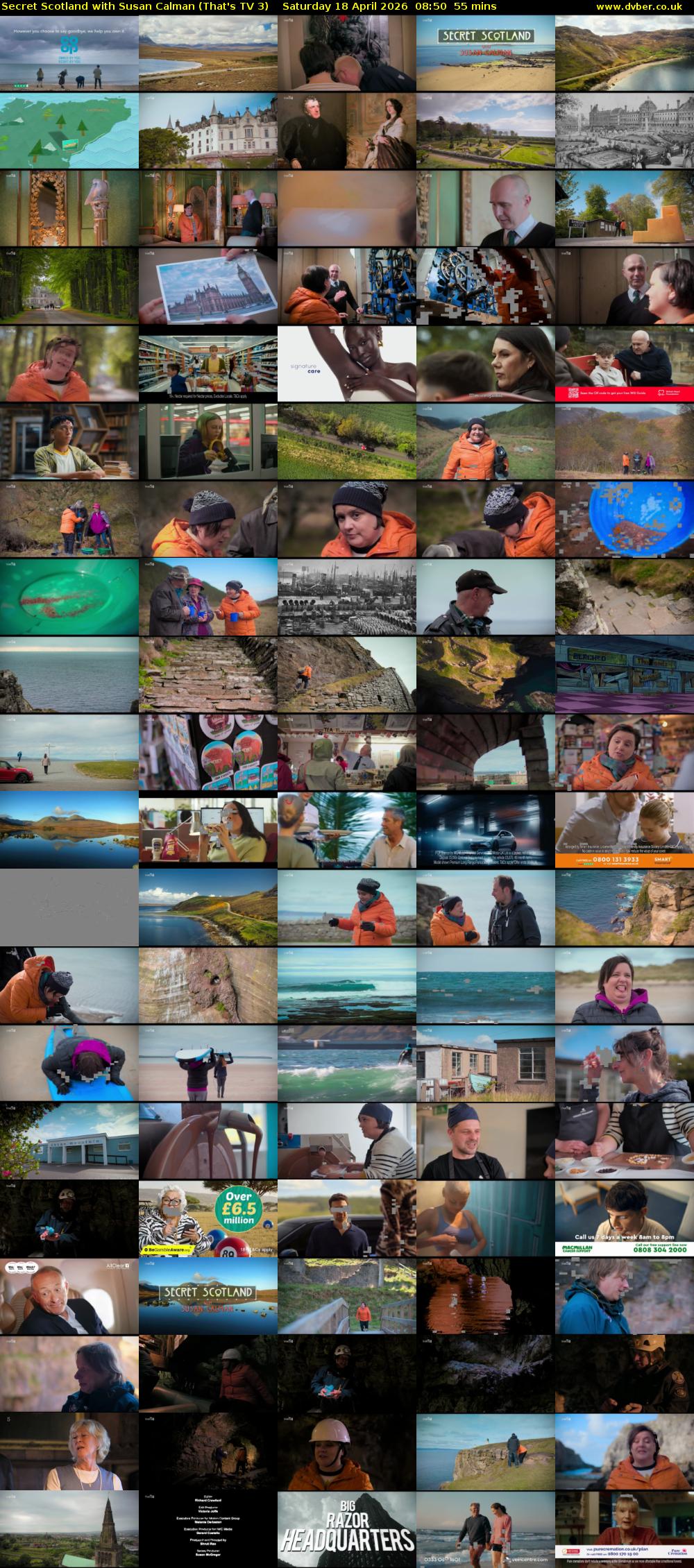 Secret Scotland with Susan Calman (That's TV 3) Saturday 18 April 2026 08:50 - 09:45