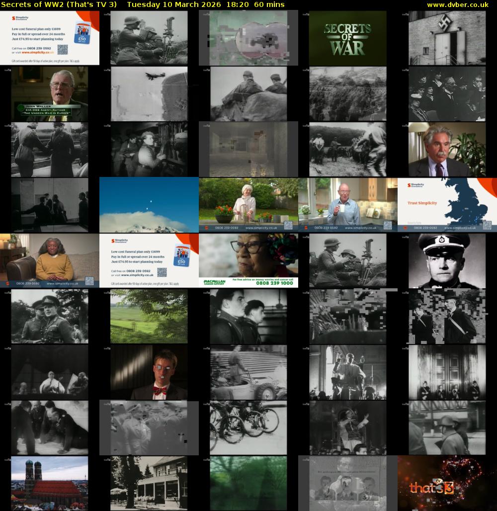 Secrets of WW2 (That's TV 3) Tuesday 10 March 2026 18:20 - 19:20