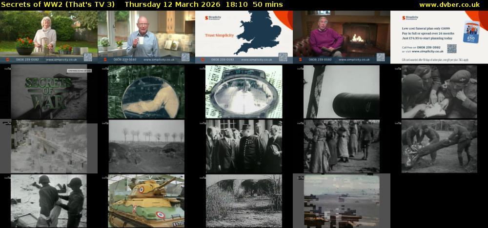 Secrets of WW2 (That's TV 3) Thursday 12 March 2026 18:10 - 19:00