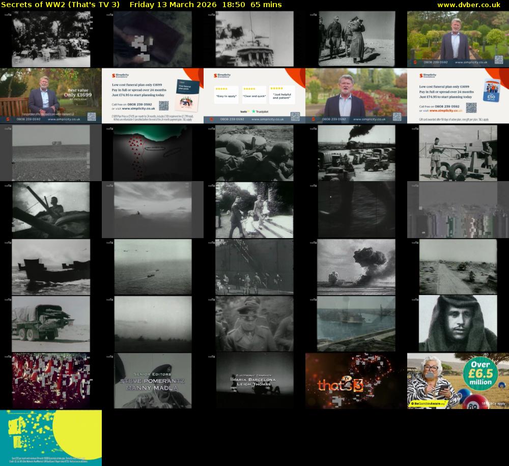 Secrets of WW2 (That's TV 3) Friday 13 March 2026 18:50 - 19:55