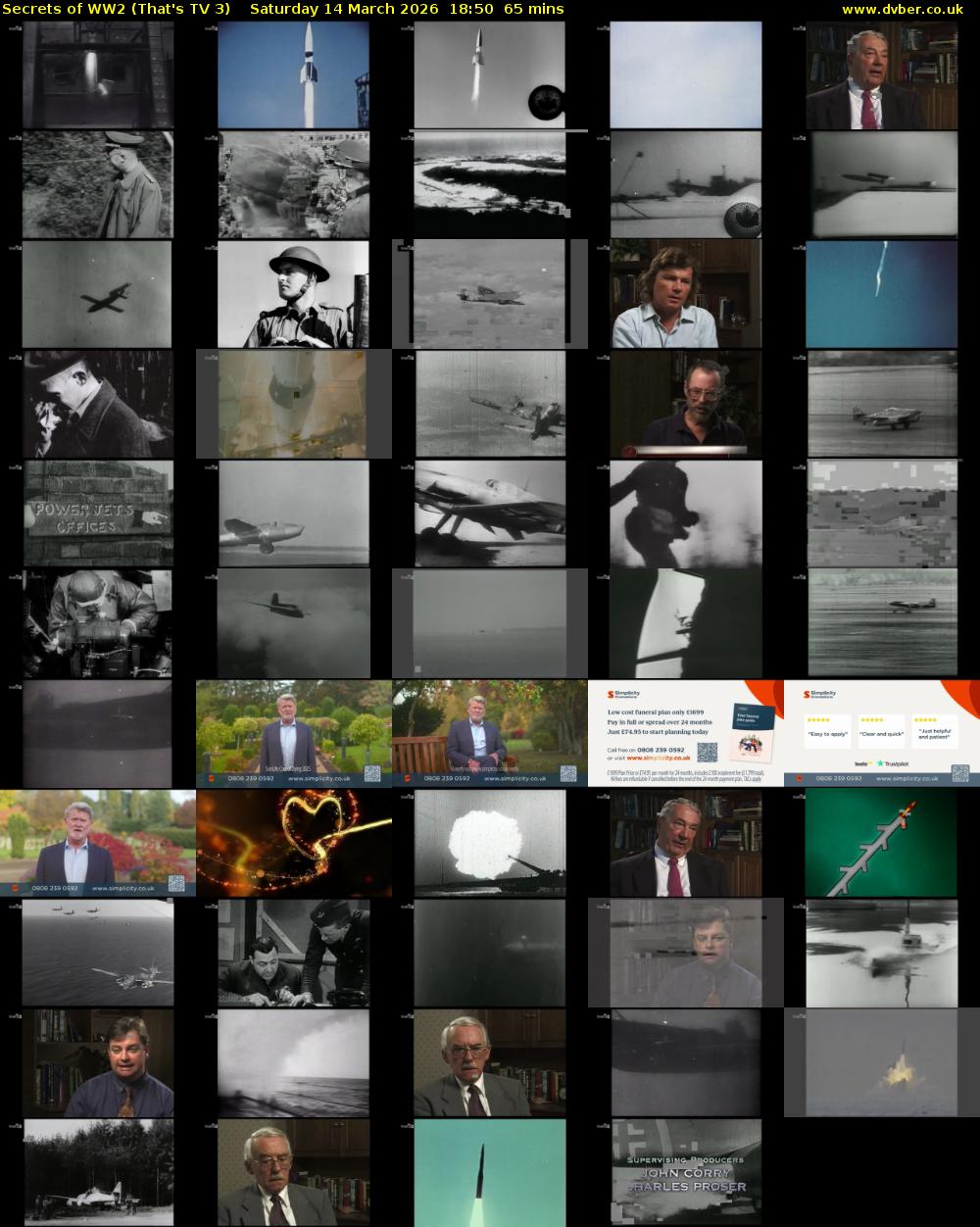 Secrets of WW2 (That's TV 3) Saturday 14 March 2026 18:50 - 19:55