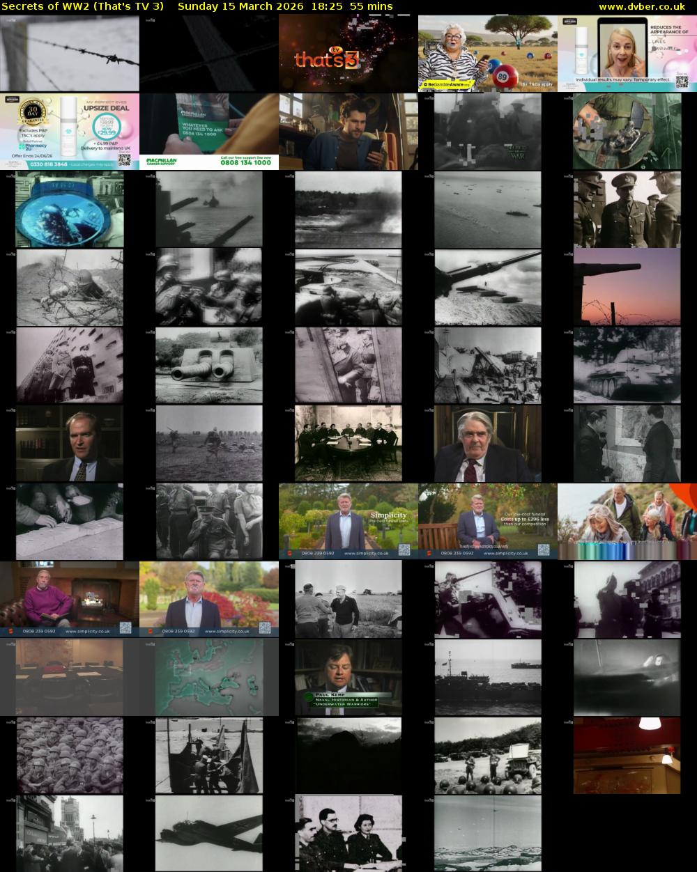 Secrets of WW2 (That's TV 3) Sunday 15 March 2026 18:25 - 19:20