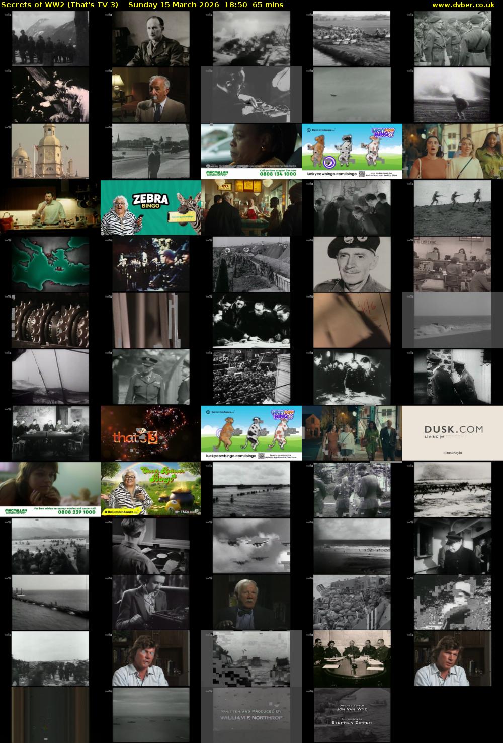 Secrets of WW2 (That's TV 3) Sunday 15 March 2026 18:50 - 19:55