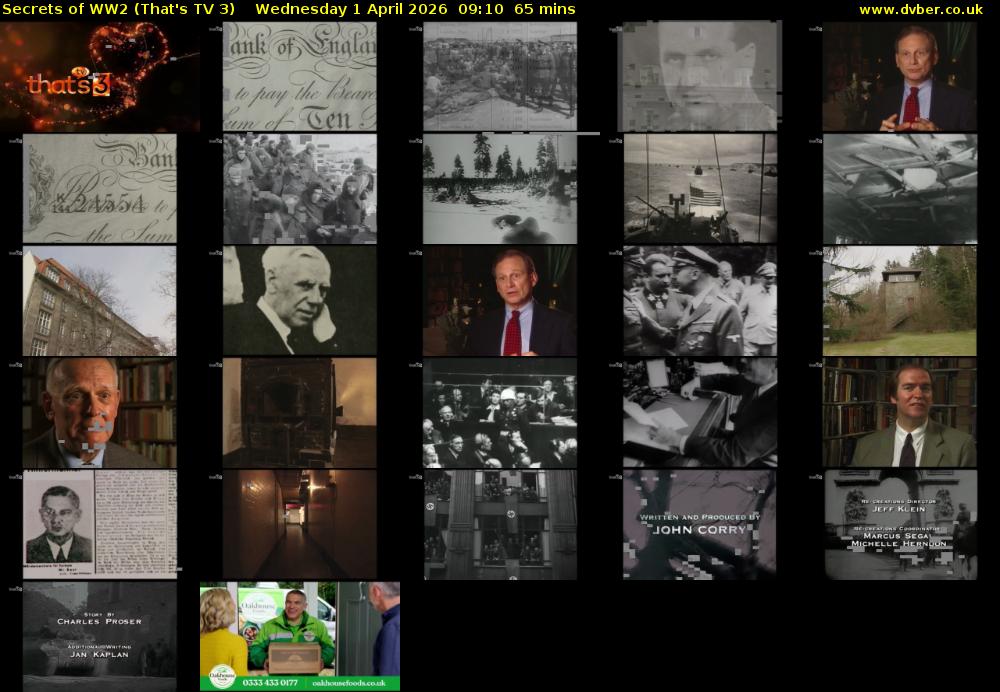 Secrets of WW2 (That's TV 3) Wednesday 1 April 2026 09:10 - 10:15