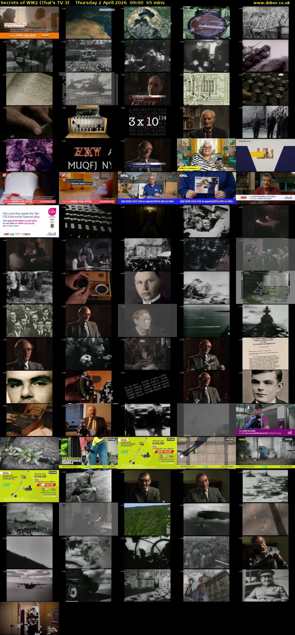 Secrets of WW2 (That's TV 3) Thursday 2 April 2026 09:00 - 10:05